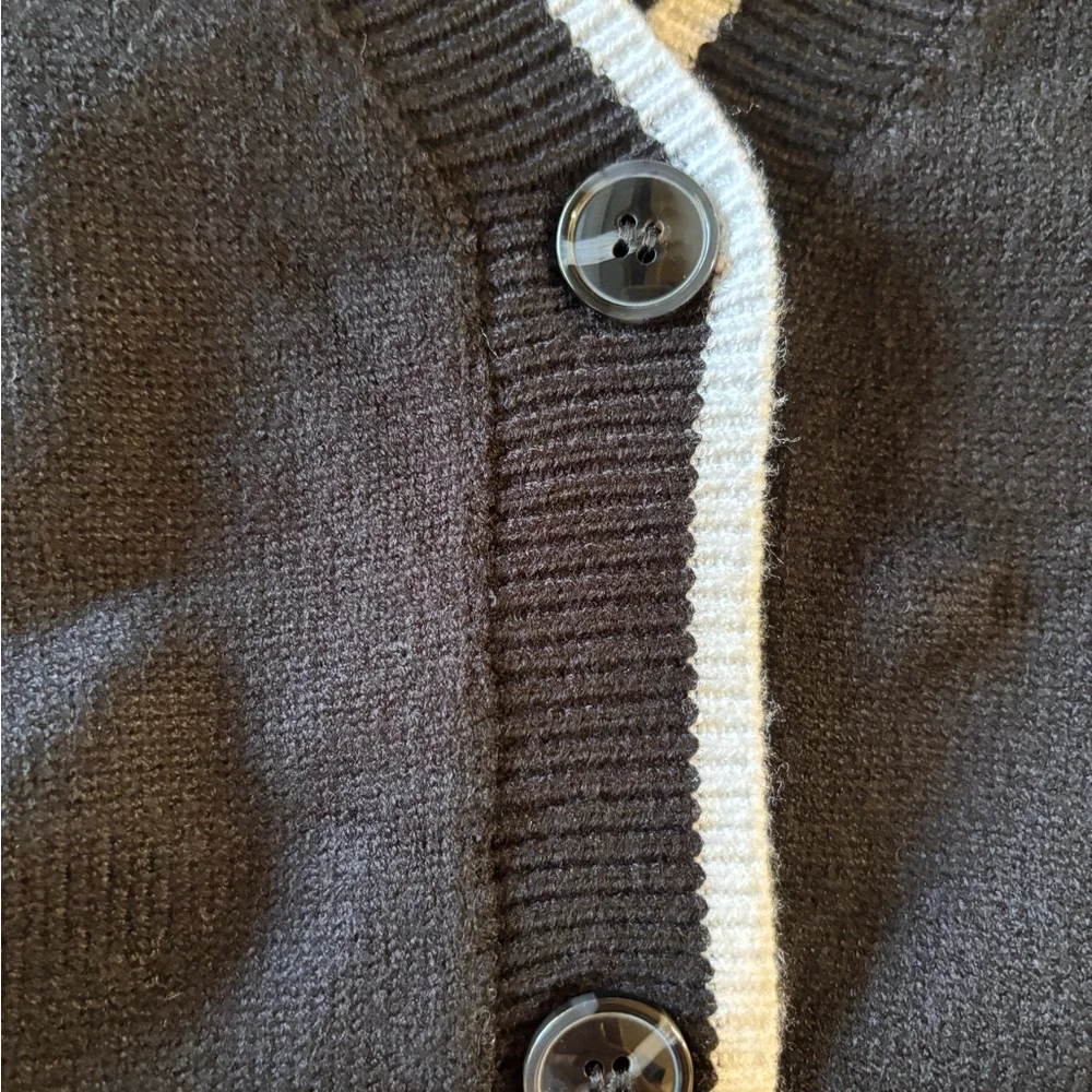 NWT Black Cardigan with White Accents - Picture 4 of 6